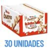 Kinder Bueno Chocolate con leche y crema de avellanas 30*43g,Kinder Bueno White ,Caja de 30 unidades,Barritas de Chocolate